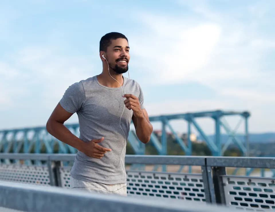 Runner training outdoors